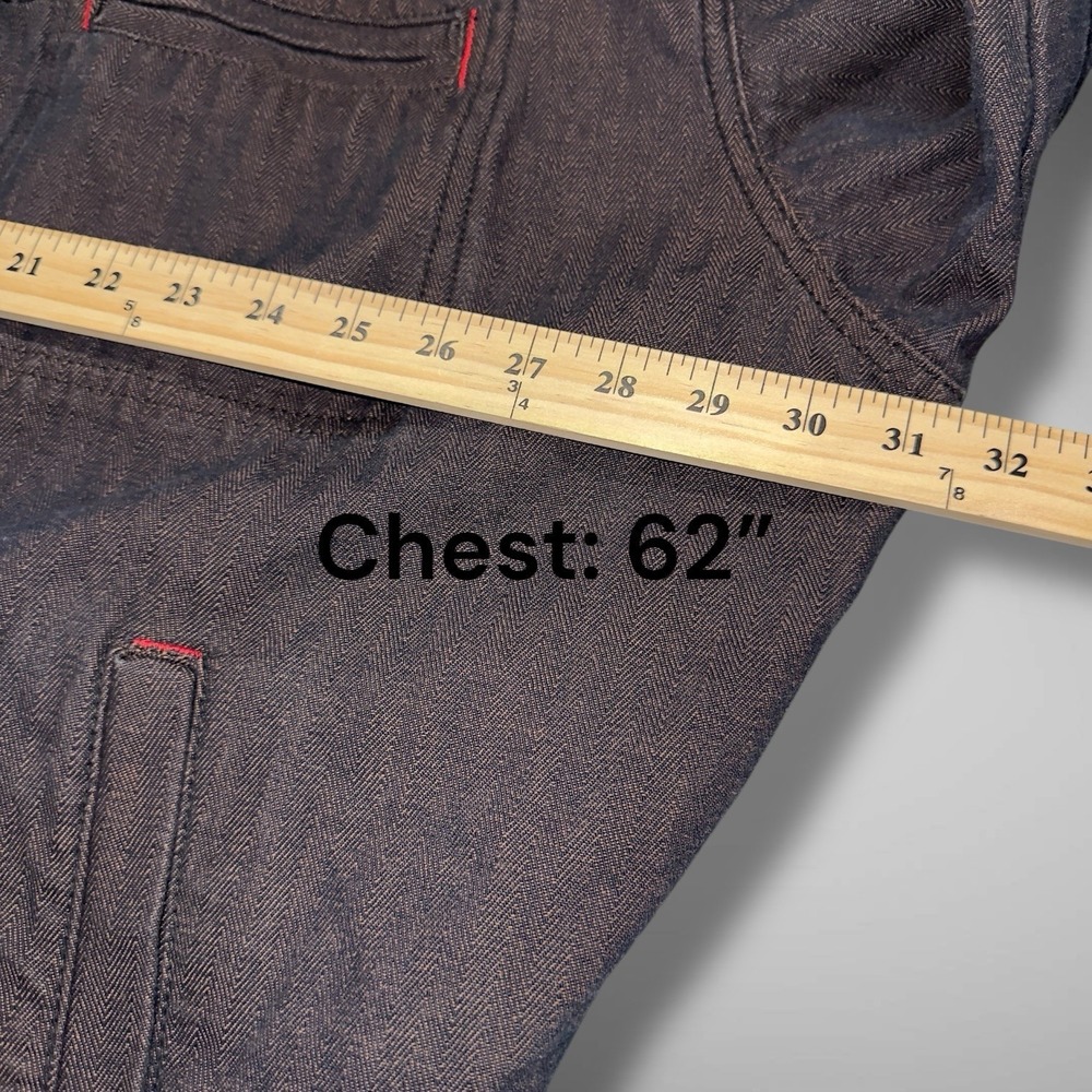 Willie Esco DUNS Jacket Mens 3XL XXXL Brown Denim Utility Baggy‎ Coat Y2K - Picture 6 of 14